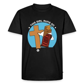 Jesus and Chocolate - Men's Premium Organic T-Shirt - black - Front - Nico (187cm)