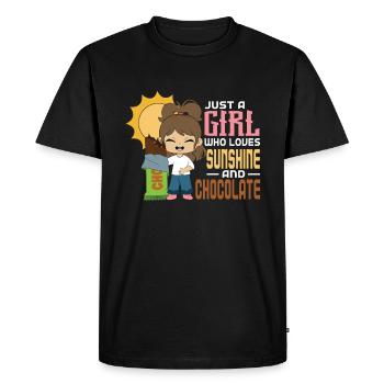Chocolate Love - Men's Premium Organic T-Shirt - black - Front - Nico (187cm)