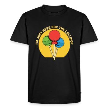 Cadeau de bonbons Lollipop - T-shirt Premium bio Homme - noir - Devant - Nico (187cm)