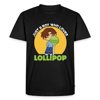 Cadeau de bonbons Lollipop - T-shirt Premium bio Homme - noir - Devant - Nico (187cm)