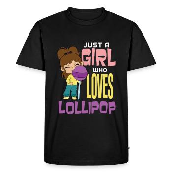 Cadeau de bonbons Lollipop - T-shirt Premium bio Homme - noir - Devant - Nico (187cm)