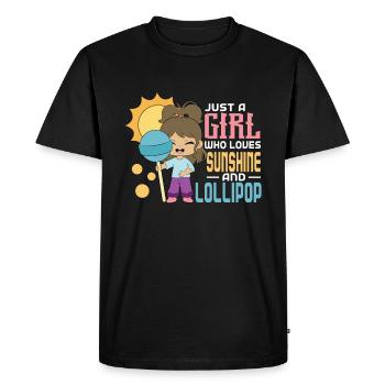 Cadeau de bonbons Lollipop - T-shirt Premium bio Homme - noir - Devant - Nico (187cm)