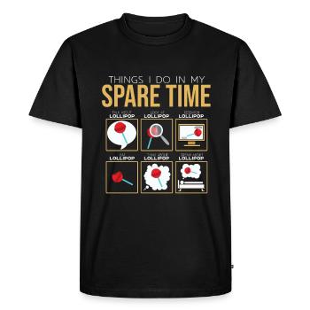 Cadeau de bonbons Lollipop - T-shirt Premium bio Homme - noir - Devant - Nico (187cm)