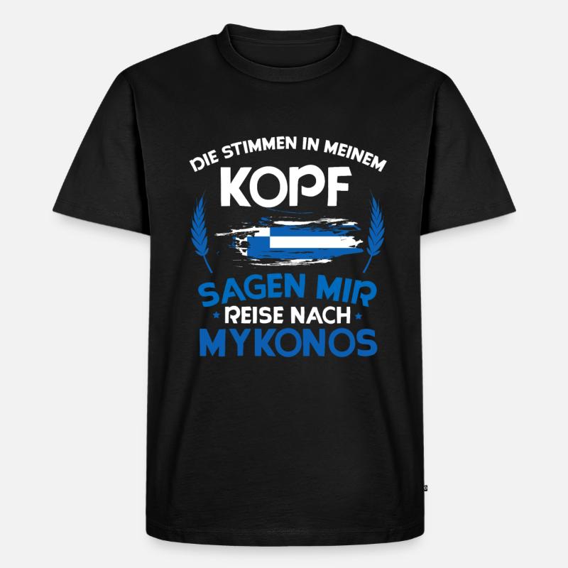 Mykonos - Männer Premium Bio T-Shirt - Schwarz