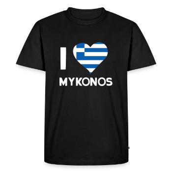 Mykonos - T-shirt Premium bio Homme - noir - Devant - Nico (187cm)