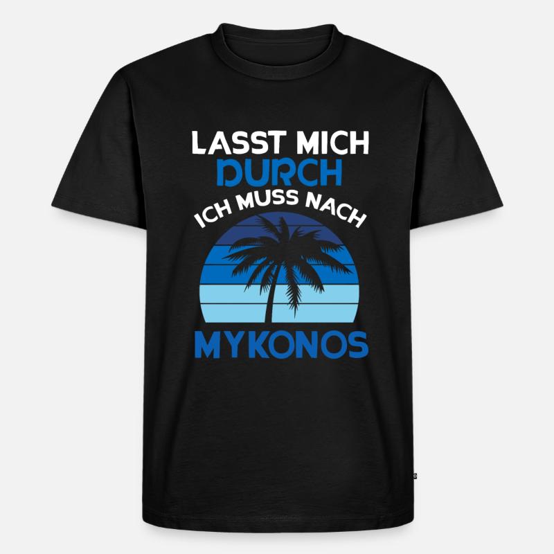 Mykonos - Männer Premium Bio T-Shirt - Schwarz