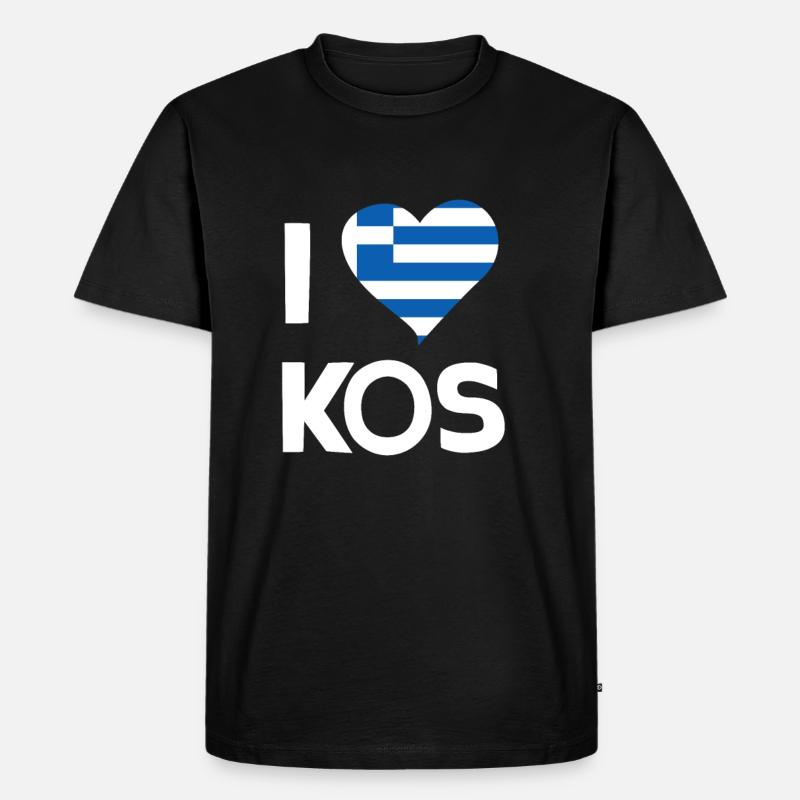 Kos - Männer Premium Bio T-Shirt - Schwarz