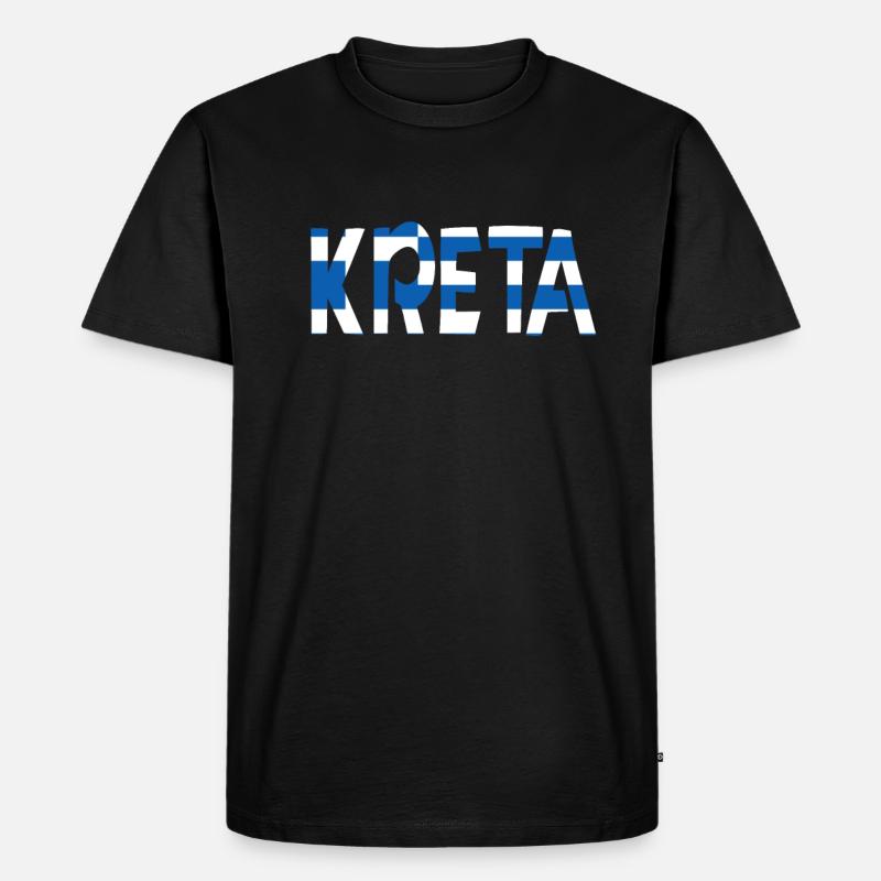 Kreta - Männer Premium Bio T-Shirt - Schwarz