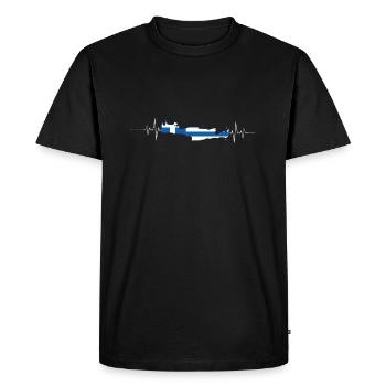 Crete - Men's Premium Organic T-Shirt - black - Front - Nico (187cm)