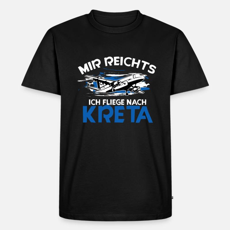 Kreta - Männer Premium Bio T-Shirt - Schwarz