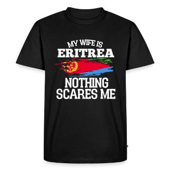 Épouse de l’Érythrée - T-shirt Premium bio Homme - noir - Devant - Nico (187cm)