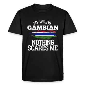 Gambie Épouse - T-shirt Premium bio Homme - noir - Devant - Nico (187cm)
