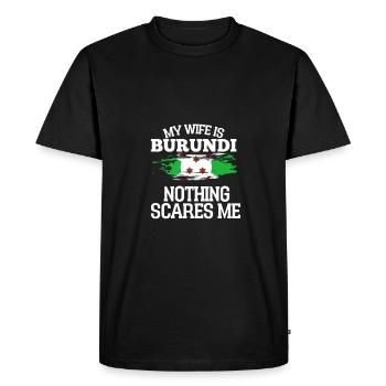 Épouse du Burundi - T-shirt Premium bio Homme - noir - Devant - Nico (187cm)