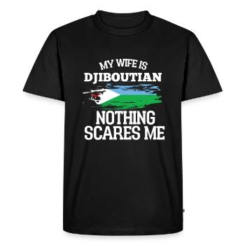 Djibouti Épouse - T-shirt Premium bio Homme - noir - Devant - Nico (187cm)