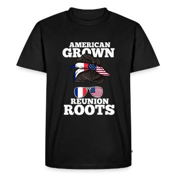Réunion - T-shirt Premium bio Homme - noir - Devant - Nico (187cm)