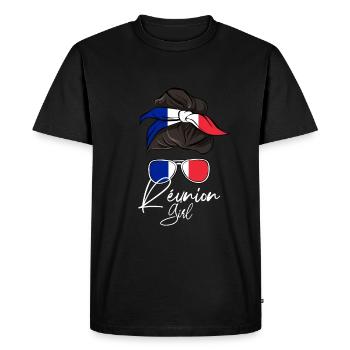 Réunion - T-shirt Premium bio Homme - noir - Devant - Nico (187cm)