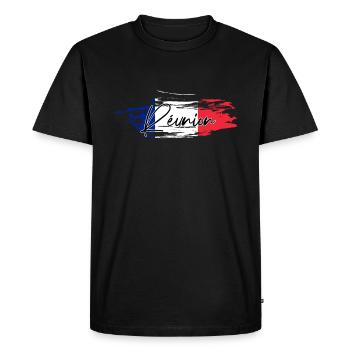 Réunion - T-shirt Premium bio Homme - noir - Devant - Nico (187cm)