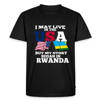Rwanda - Men's Premium Organic T-Shirt - black - Front - Nico (187cm)