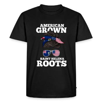 Saint Helena - Men's Premium Organic T-Shirt - black - Front - Nico (187cm)