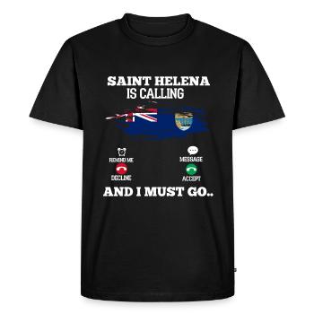 Saint Helena - Men's Premium Organic T-Shirt - black - Front - Nico (187cm)