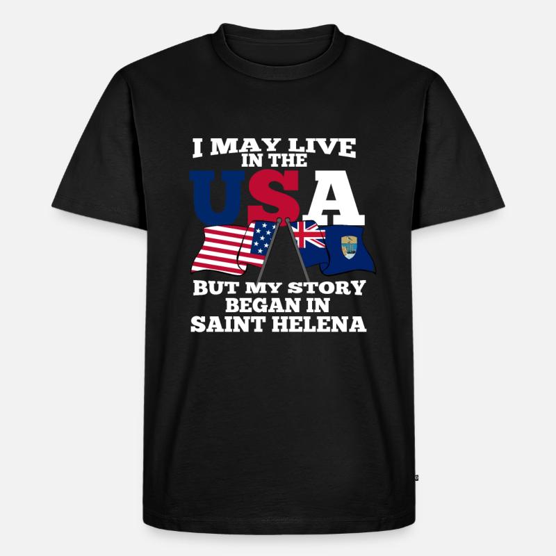 Saint Helena - Männer Premium Bio T-Shirt - Schwarz