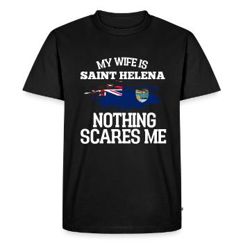 Saint Helena - Men's Premium Organic T-Shirt - black - Front - Nico (187cm)