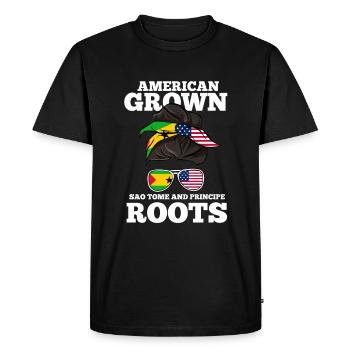 São Tomé - T-shirt Premium bio Homme - noir - Devant - Nico (187cm)