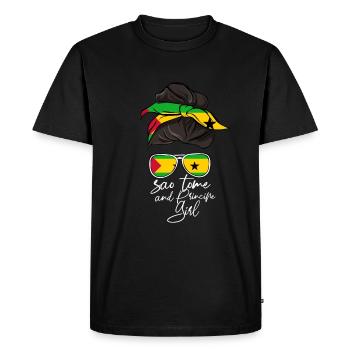 São Tomé - T-shirt Premium bio Homme - noir - Devant - Nico (187cm)