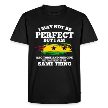 São Tomé - T-shirt Premium bio Homme - noir - Devant - Nico (187cm)