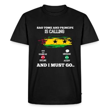 São Tomé - T-shirt Premium bio Homme - noir - Devant - Nico (187cm)