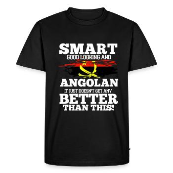Angola - T-shirt Premium bio Homme - noir - Devant - Nico (187cm)