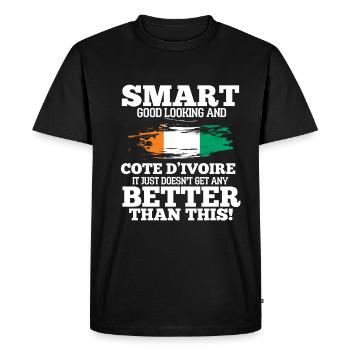 Côte d’Ivoire - T-shirt Premium bio Homme - noir - Devant - Nico (187cm)