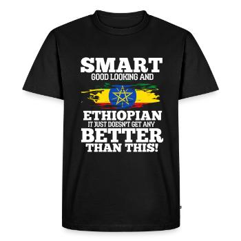 Éthiopie - T-shirt Premium bio Homme - noir - Devant - Nico (187cm)