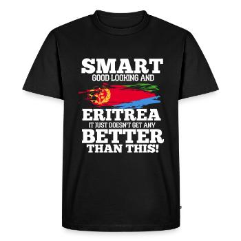 Érythrée - T-shirt Premium bio Homme - noir - Devant - Nico (187cm)