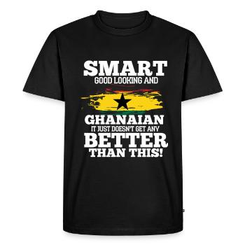 Ghana - T-shirt Premium bio Homme - noir - Devant - Nico (187cm)