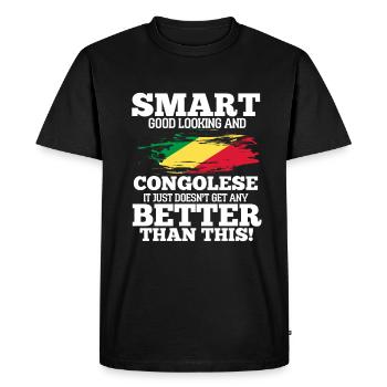 Congo - T-shirt Premium bio Homme - noir - Devant - Nico (187cm)