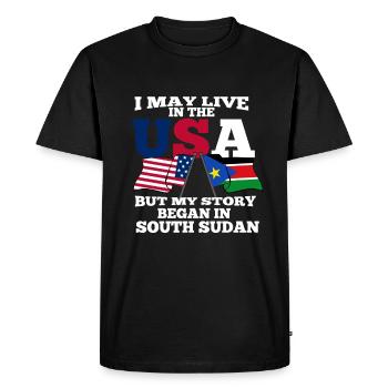 Soudan du Sud - T-shirt Premium bio Homme - noir - Devant - Nico (187cm)