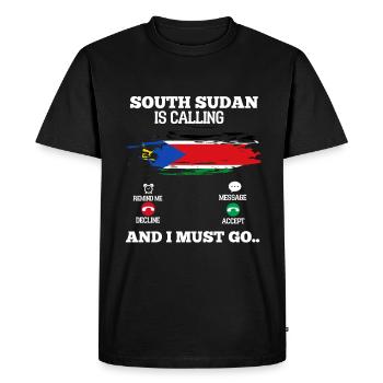 Soudan du Sud - T-shirt Premium bio Homme - noir - Devant - Nico (187cm)
