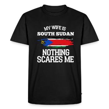 Soudan du Sud - T-shirt Premium bio Homme - noir - Devant - Nico (187cm)