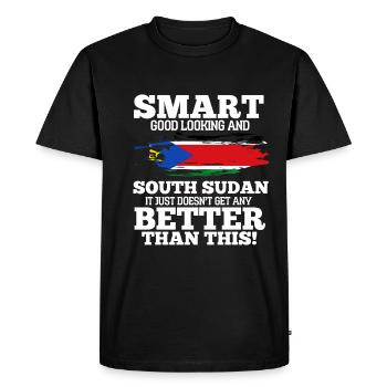 Soudan du Sud - T-shirt Premium bio Homme - noir - Devant - Nico (187cm)