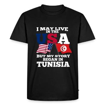 Tunisie - T-shirt Premium bio Homme - noir - Devant - Nico (187cm)