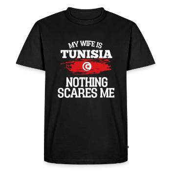 Tunisie - T-shirt Premium bio Homme - noir - Devant - Nico (187cm)