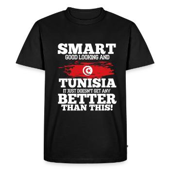 Tunisie - T-shirt Premium bio Homme - noir - Devant - Nico (187cm)