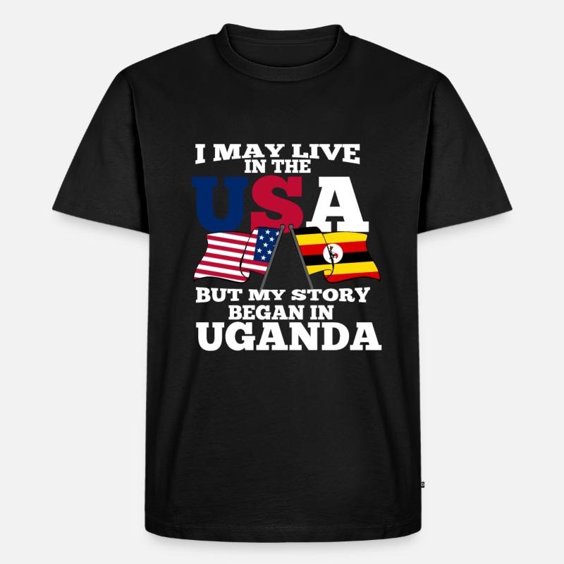 Uganda - Männer Premium Bio T-Shirt - Schwarz