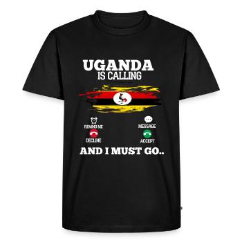 Uganda - Men's Premium Organic T-Shirt - black - Front - Nico (187cm)