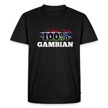 Gambia - Men's Premium Organic T-Shirt - black - Front - Nico (187cm)