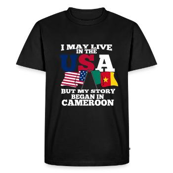 Cameroun - T-shirt Premium bio Homme - noir - Devant - Nico (187cm)