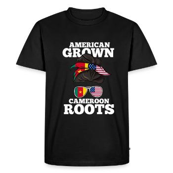 Cameroun - T-shirt Premium bio Homme - noir - Devant - Nico (187cm)