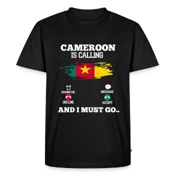 Cameroun - T-shirt Premium bio Homme - noir - Devant - Nico (187cm)