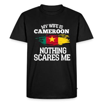 Cameroun - T-shirt Premium bio Homme - noir - Devant - Nico (187cm)
